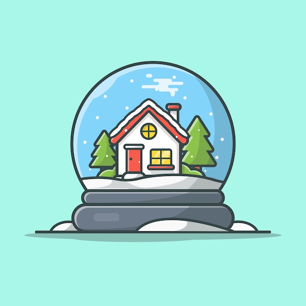 Winter snow globe  icon illustration