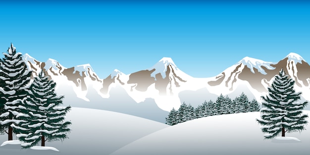 Vector winter snow illustration