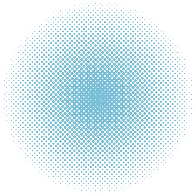 Winter snow round dotted halftone blue background