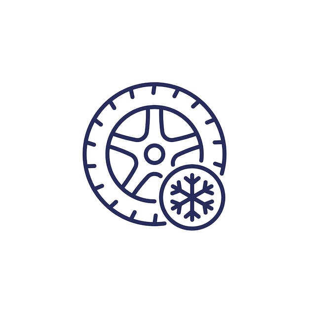 Vector winter or snow tire line icon