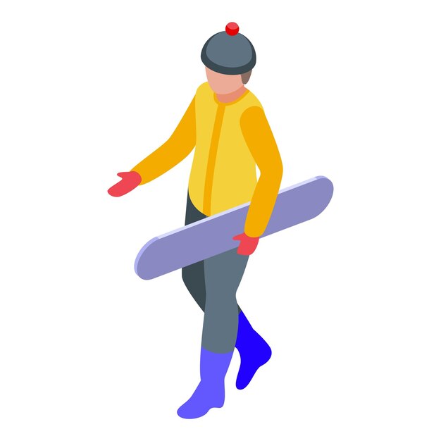 Vector winter snowboarding icon isometric vector active sport extreme action