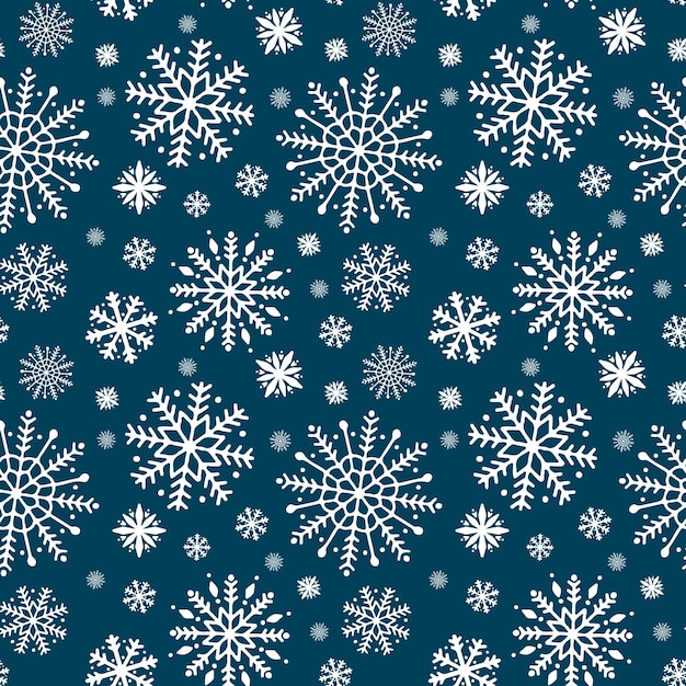 冬の雪の結晶のシームレスなパターン クリスマスのベクトルの背景 簡単に包装紙、布、壁紙、テキスタイルなどのテンプレートを編集するには