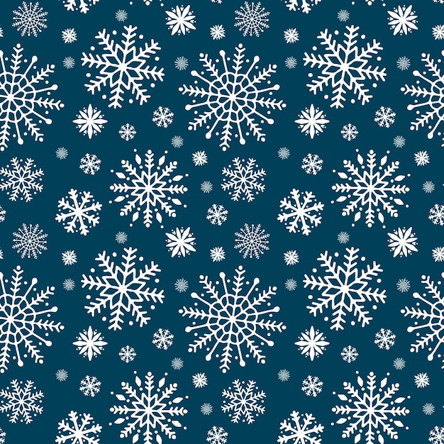 Winter snowflakes seamless pattern christmas vector background easy to edit template for wrapping paper fabric wallpaper textile etc