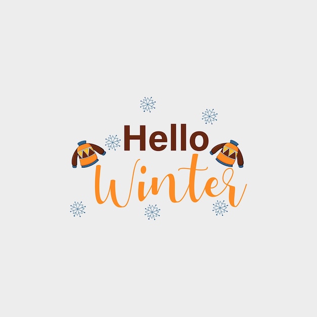 Winter Snowflakes and snow with winter text word and lettering Winter concept