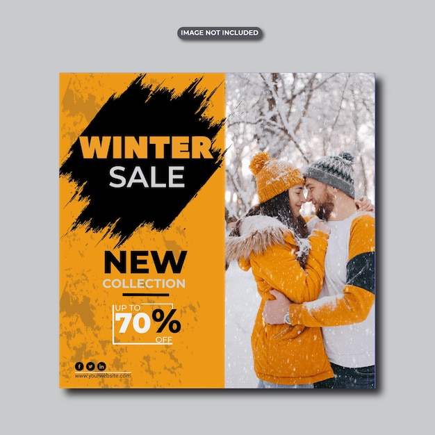 Winter social media banner and instagram posts template