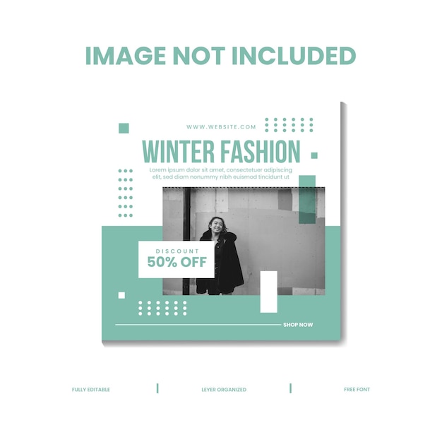 Vector winter social media post banner template