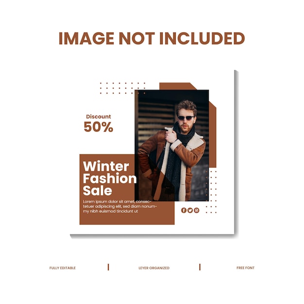 Winter social media post banner template