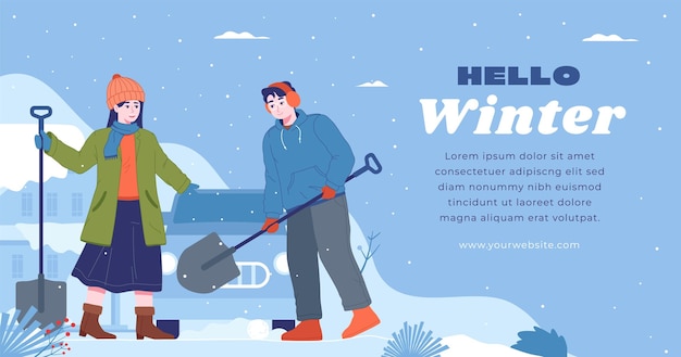 Vector winter sociale media post ontwerpsjabloon