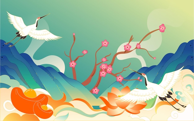 Vector winter solstice eating dumplings national tide illustration spring festival food catering event