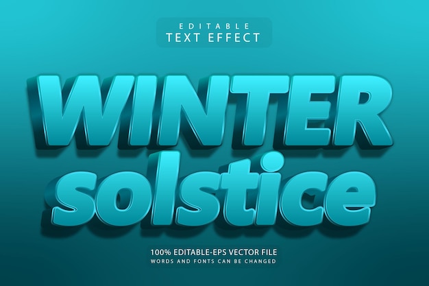 Winter solstice editable text effect 3 dimension emboss modern style