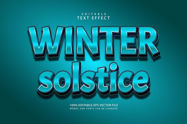 Winter solstice editable text effect 3 dimension modern style