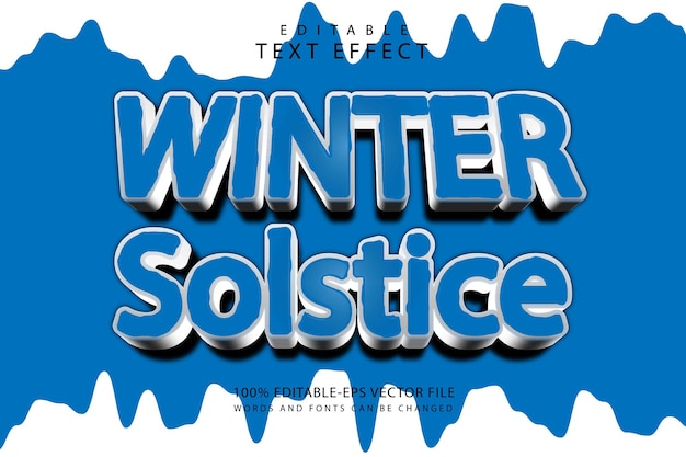 Vector winter solstice editable text effect 3 dimension modern style