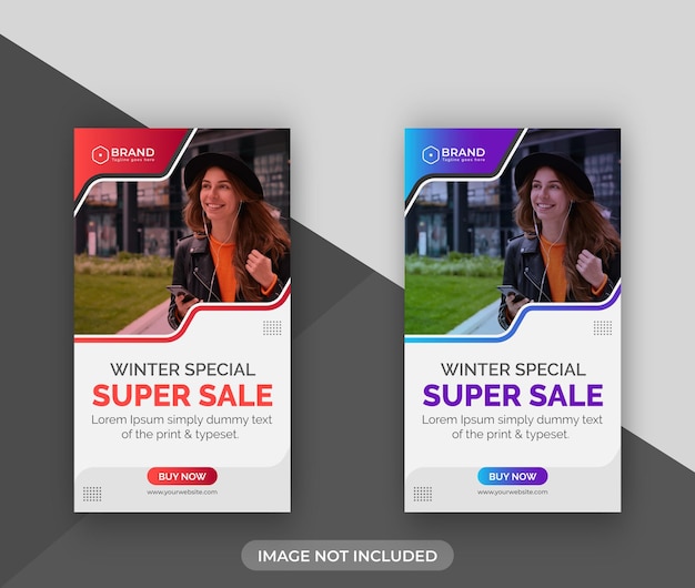 Winter special super sale instagram story template