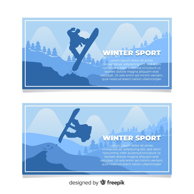 Banner di sport invernali