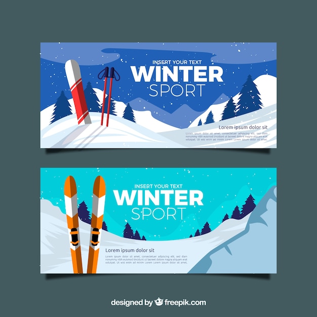 winter sport banners