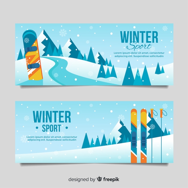 Winter sport banners