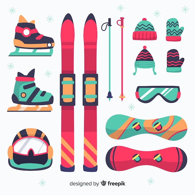 Vector winter sport equipment