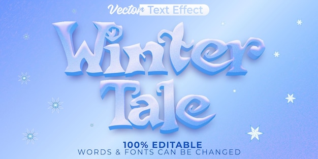 Vector winter tale vector text effect editable alphabet fairy tale fantastic magical