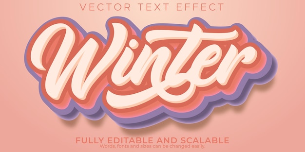 Winter text effect, editable fashion and soft text style