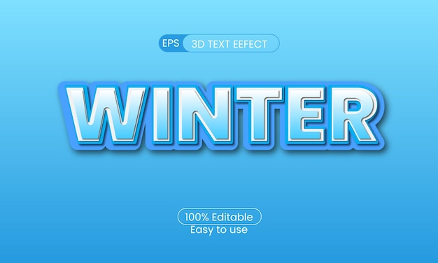 Vector winter text effect editable