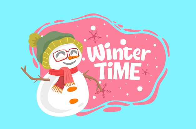 Winter Time concept with a snowman