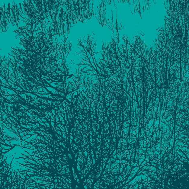 Winter trees silhouettes on a blue background Vector illustration for your design