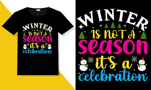 winter typography  t shirt design