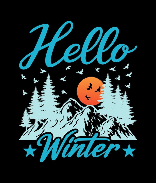 winter typography t shirt design