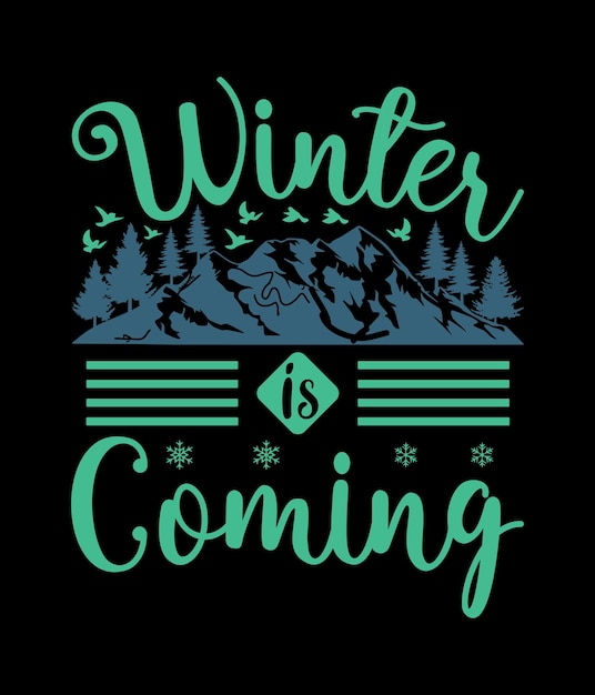 winter typography t shirt design