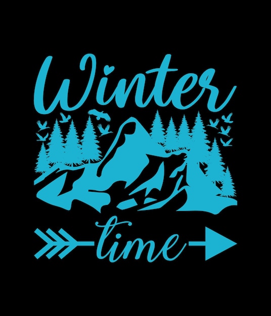 winter typography t shirt design