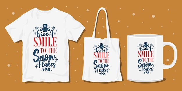 Winter typography t shirt merchandise design