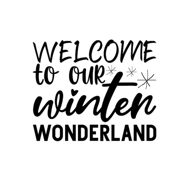 Winter typography vector design