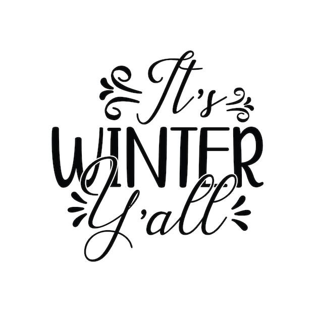 Vector winter typography vector design