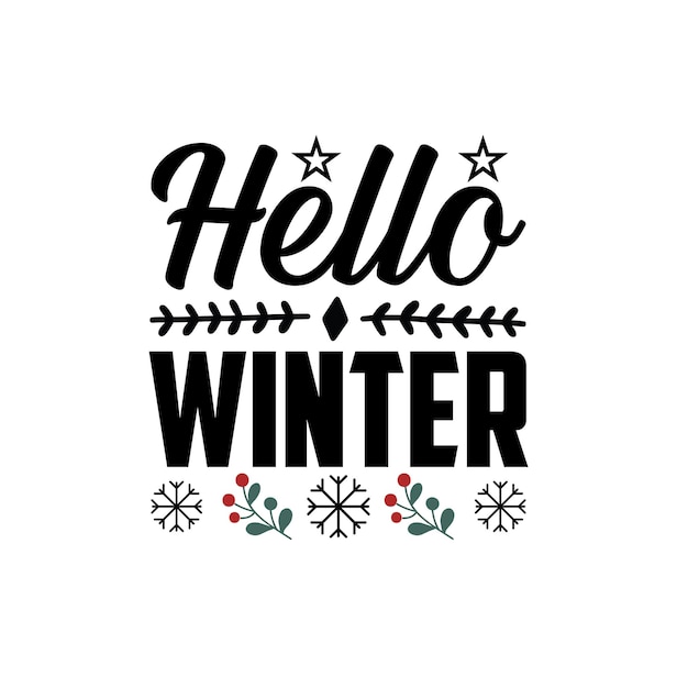 Vector winter typography vector design