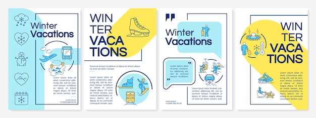 Winter vacations brochure template