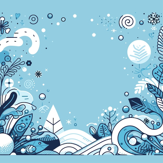 Vector winter vector background snow and flower ai generated