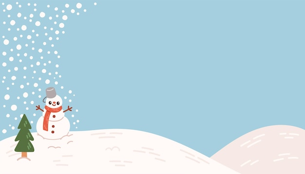 Vector winter vector background snow snowflakes blue flat design illustration