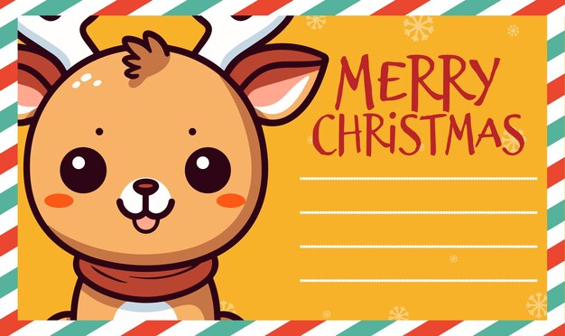 Winter vector of a cute reindeer christmas and new year card