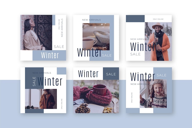 Winter verkoop instagram post collectie