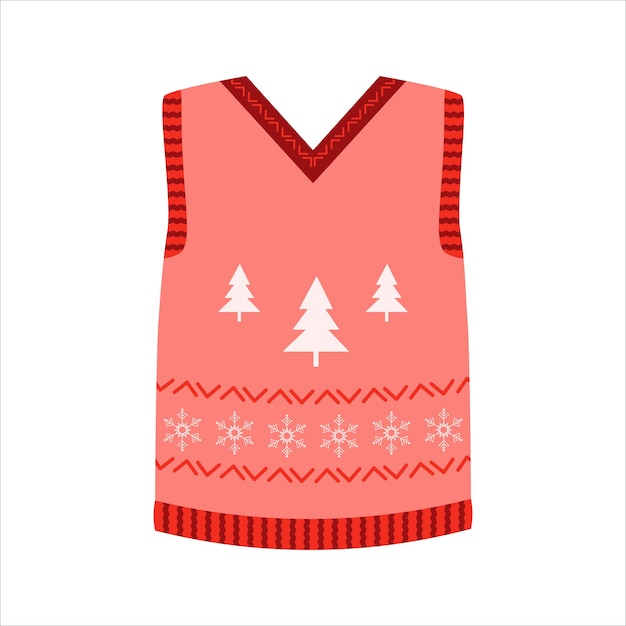 Vector winter vest isolated on light background colorful clothes vector illustration