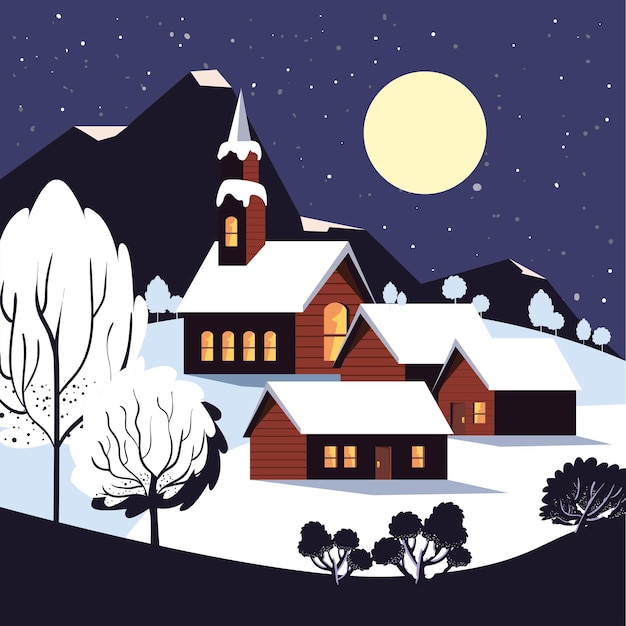 Winter village poster