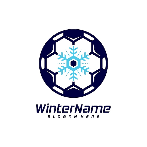 Winter voetbal logo sjabloon Voetbal Winter logo ontwerp vector