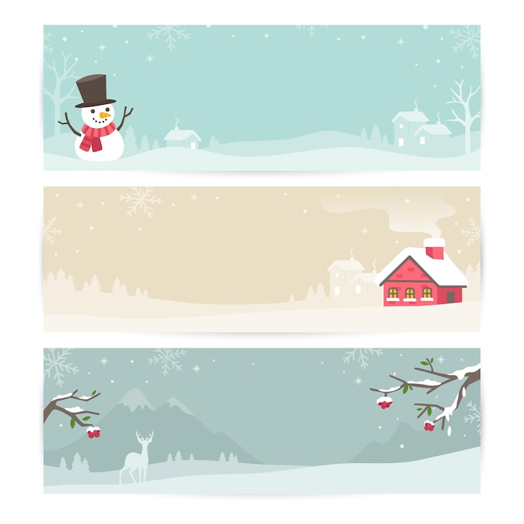 Vector 겨울 방랑자 배너
