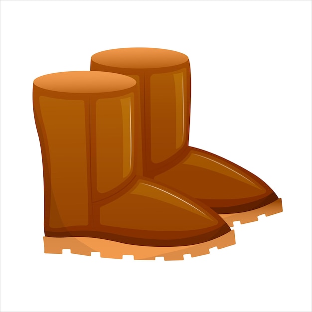 Winter warm ugg boots isolated vector illustration