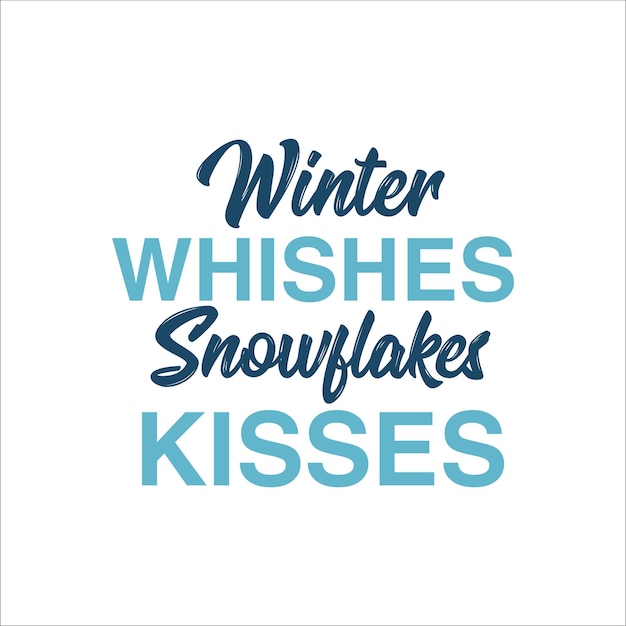 Зимние пожелания снежинки поцелуи цитата дизайн наклейки