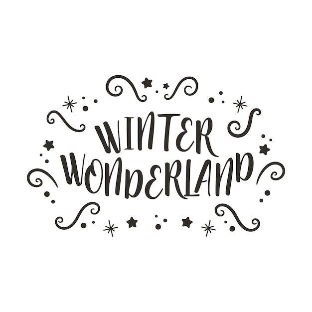 Vector winter wonderland belettering silhouet