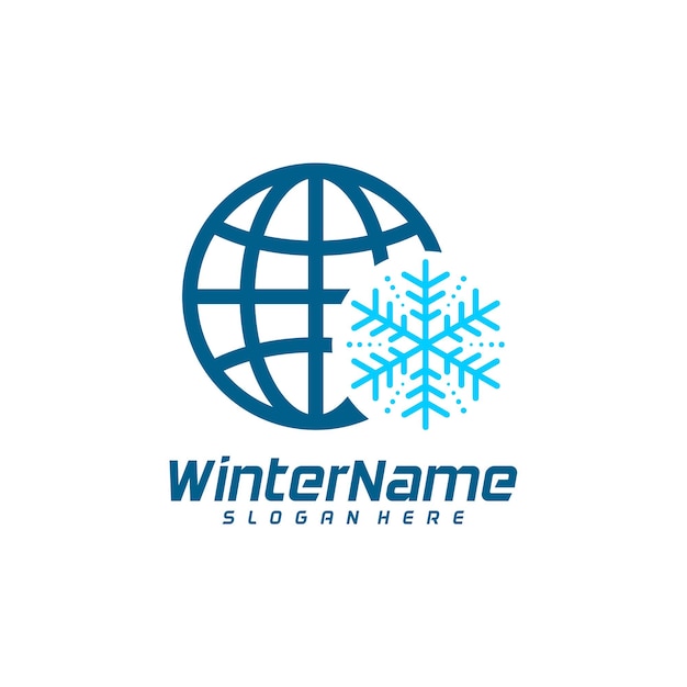 Winter World logo template Winter logo design vector