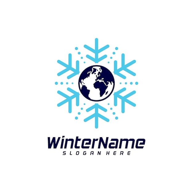 Winter World logo template Winter logo design vector