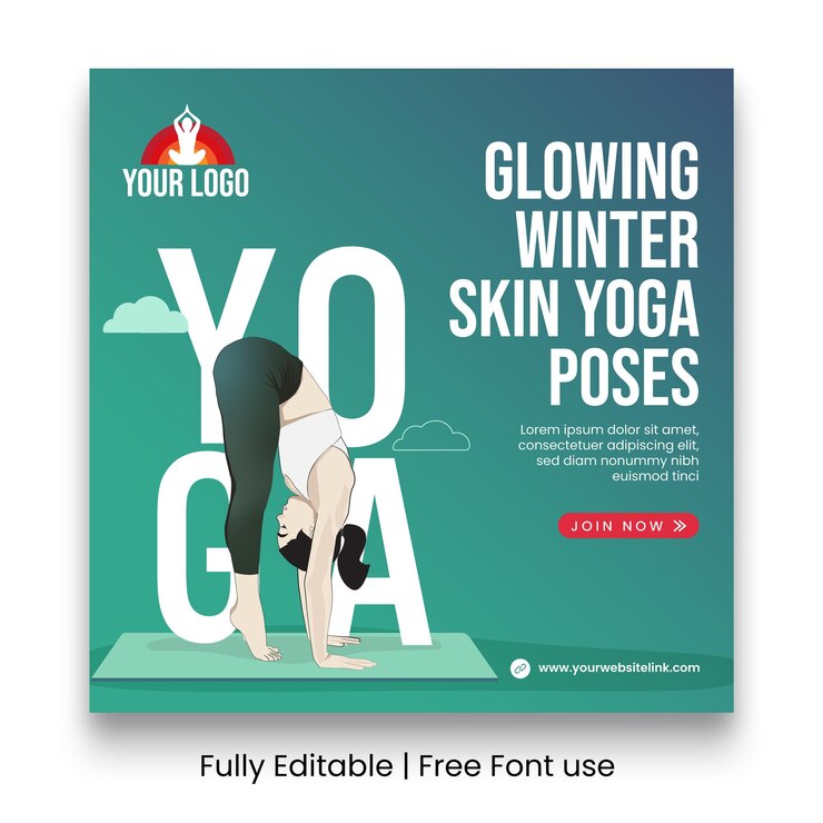 Winter Yoga Benefit Social media  Template
