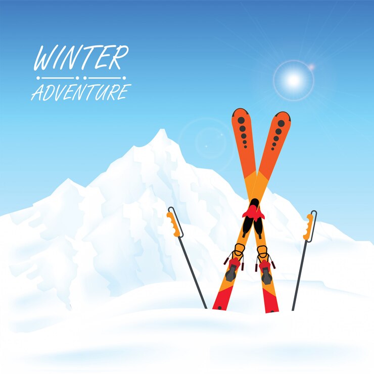 Vector winteravontuur conceptueel.